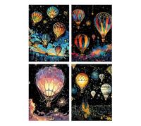 Scratch Painting pour adultes, papier artistique pour gratter les adultes - Kit artisanal de peinture à gratter A4 en papier d'art pour les garçons, Papier à gratter pour peinture arc-en-