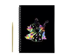 Scratch Paper Art - Bloc de révélation de couleur de 5,10 pouces, carnet de croquis à faire soi-même, feuilles arc-en- avec stylet en bois | étudiants voyage scolaire vacances célébration