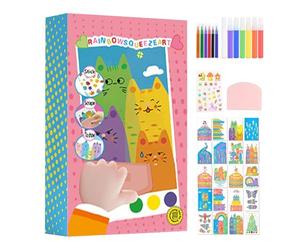 Scratch Paper Art - Colorful Educational Rainbow Art | Craft Kits, Scratchboard Materials, Scratch Paper Arrt For Travel, Family, Friends, Home Party, Easter, Birthday