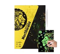 Scratch Paper Art - Tableau à gratter à paillettes fait à la main | Ensemble de 4 feuilles | Kit d'activités artisanales de dessin à colorier, plate-forme créative et amusante de conception d'animaux