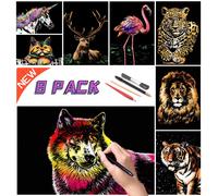 Scratch Rainbow Painting Art Paper Scratch & Sketch Art for Kids & Adults Scratch Painting Creative Gift Graving Art & Craft Set Sketch Pad Diy S