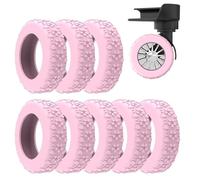 Scratch Resistant Suitcase Wheel Covers, Protective Cover for Wheels, Weatherproof Suitcase Wheel Protectors, Protective Travel Luggage Accessories 1.97-2.56" for Suitcase (Pink, Blue, Black, Gray),