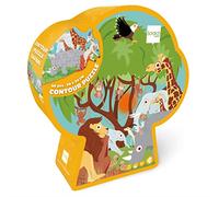 Scratch- Tiere Safari 276181147 Contour pour Enfants à partir de 4 Ans 60 pièces Puzzle Animal, Blanc