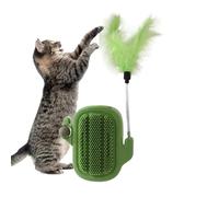Scratcher Brush Toys, Catnip Teaser, Grooming Cat Brush, Catnip Wall Balls, Cat Lick Toys for Indoor Kittens, Cats, and Cats to Massage and Groom, Green Cream Colored and Blue
