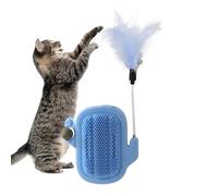 Scratcher Brush Toys, Catnip Teaser, Grooming Cat Brush, Catnip Wall Balls, Cat Lick Toys for Indoor Kittens, Cats, and Cats to Massage and Groom, Green Cream Colored and Blue