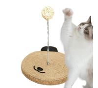 Scratcher en sisal pour chat, poster à gratter pour chaton, bâton en sisal boule interactive en forme de tête de chat, protecteur de meubles de maison, cloche intégrée, jouet d'exercice physique
