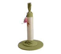 Scratching Post, Tall Candy Design Scratch Pole, Interactive Scratch Pole with Dangling Feather Toy, Fabric Covering Base for Indoor Cats, Cat Scratcher Pole for Entertainment and Exercise