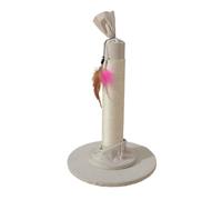 Scratching Post, Tall Candy Design Scratch Pole, Interactive Scratch Pole with Dangling Feather Toy, Fabric Covering Base for Indoor Cats, Cat Scratcher Pole for Entertainment and Exercise