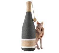 Scratching Posts for Indoor Cats, Natural Wine Bottle Post, Vertical Animal | This natural wine bottle vertical post game gives feline scratcher play for simulation home and floor training.