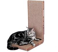 FluffyDream Grattoir pour Chat avec Jouets pour Chat, Balle intégrée, griffoir en Forme de L, lit en Carton, Stable et Durable, Protection de Meubles, réversible