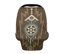 SCRAWLGOD Couverture d'allaitement pour bébé - Style vintage ethnique tribal aztèque Navajo - Respirant et extensible - Pour siège auto - Pour filles