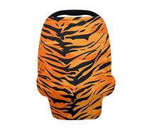 SCRAWLGOD Housse de siège de voiture à imprimé rayures tigres pour bébés, garçons et filles, pour le printemps, l'automne, l'hiver, housse de siège de voiture extensible universelle pour allaiter