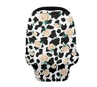 SCRAWLGOD Housse de siège de voiture à motif vache pour bébés, couverture de siège auto multi-usages, couverture d'allaitement, auvent de siège auto pour bébé pour garçons et filles, cadeau de fête