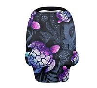 SCRAWLGOD Housse de siège de voiture imprimée tortue de mer pour bébés, garçons et filles, housse de siège auto pour printemps, automne, hiver, universelle, extensible, housse de siège de voiture pour