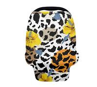 SCRAWLGOD Housse de siège de voiture pour bébé - Motif vache - Multiusage - Couverture d'allaitement pour bébé - Écharpe d'allaitement pour nouveau-né