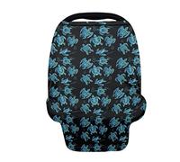 SCRAWLGOD Housses de siège auto multi-usage pour bébé Tortue de mer bleue - Couverture de siège auto extensible - Cadeau de douche pour garçons et filles