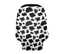 SCRAWLGOD Housses de siège auto pour bébé - Multifonctionnelles et extensibles - Imprimé vache noire