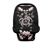 SCRAWLGOD Housses de siège de voiture pour bébé - Motif tortue de mer rose - Pour toutes les saisons, cadeaux de fête pour garçons et filles