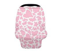 SCRAWLGOD Housses de siège de voiture pour bébés filles et garçons - Imprimé vache rose