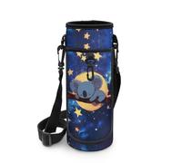 SCRAWLGOD Porte-bouteille d'eau pour enfants avec poche avant et bandoulière réglable, Koala Moon, L