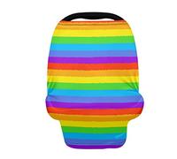 SCRAWLGOD Rainbow Pride Housse de siège de voiture extensible pour bébés - Housse d'allaitement douce et respirante - Pour siège auto et poussette