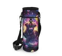SCRAWLGOD Sac de transport pour bouteille d'eau pour enfants avec bandoulière réglable et portable, Highland Cow Space, L