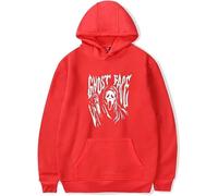 Scream 7 Ghostface Sweat à capuche Horreur Movie Hiver Mode Unisexe Décontracté Manches longues Streetwear Sweatshirts Top, Rouge, XS