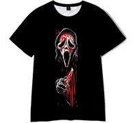 Scream 7 GhostfaceHoodie Halloween Horreur Movie T-Shirt d'été Unisexe Décontracté Élégant Design T-shirt Cosplay Top, Style-2, XXS