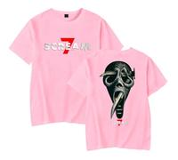 Scream 7 Movie T-Shirt - Ghostface Horror Film Graphic Tee Unisexe Manches Courtes Casual Streetwear Top pour les fans, rose, 3XL