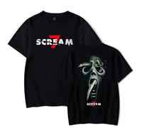 Scream 7 Movie T-Shirt - Ghostface Horror Film Graphic Tee Unisexe Manches Courtes Casual Streetwear Top pour les fans, Noir , 3XL