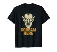Scream Here Vampire Effrayant Halloween T-Shirt