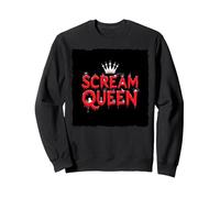 Scream Queen : royauté effrayante d'halloween pour Les Fans d'horreur Sweatshirt, Unisexe pour Adultes, Noir, M