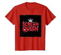 Scream Queen : royauté effrayante d'halloween pour Les Fans d'horreur T-Shirt, Enfant, Rouge, 4 Ans