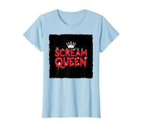 Scream Queen : royauté effrayante d'halloween pour Les Fans d'horreur T-Shirt, Femme, Bleu Céleste, XL