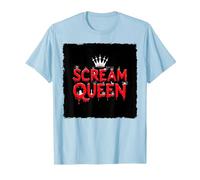 Scream Queen : royauté effrayante d'halloween pour Les Fans d'horreur T-Shirt, Homme, Bleu Céleste, XXL