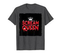 Scream Queen : royauté effrayante d'halloween pour Les Fans d'horreur T-Shirt, Homme, Chiné Foncé, XXL