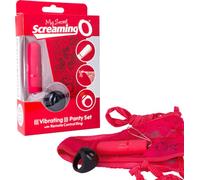 Screaming'o Culotte Dentelle Rouge Vibrante 10 Vitesses avec Bague de Contrôle