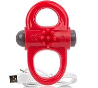 Screaming'o Double Cockring Vibrant Rouge 2 Faces/10 Vitesses Waterproof Rechargeable USB