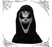 Screamiy Face Shield - Breasping caché | Men Costume Face Shield Ghost Cover - Scream merch, respirant effrayant Halloween Face Shield pour hommes femmes, fêtes à thème, farces, méfait