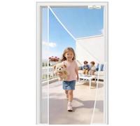 SCREEN DOOR Moustiquaire Porte Fenetre 90x190cm | Moustiquaire Réversible à Ouverture Gauche/Droite, Accès Facile, Protection contre les Insectes - Blanc