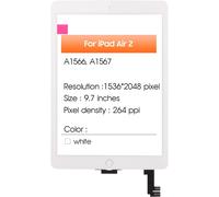 Screen for iPad Air 2 9.7 A1566 A1567 Touch Screen for iPad Air 2nd Generation Digitizer Glass Sensors Screen Replacement Kit (White).[D440]