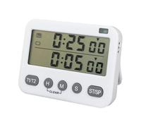Screen Kitchen Timer - 99 heures Digital Baking Minuterie | Silent Flashing Light Reminder & 3 modes de volume | Precise 2 Channel Lab & Cooking Timers, AAA Battery Powered