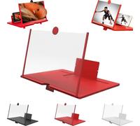 Screen Magnifier 2025 Version, Screen Magnifier 2025 Version Phone Screens Amplifier 12" 3D HD Projector, Pull-Out HD Screens Phone Projector, Foldable for Watching Movies Videos (Red,M(10 in))