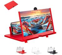 Screen Magnifier New Version, 2026 Mobile Phone Magnifier Screen with Stand Cellphone Holder, 10/12 inch HD Mobile Phone Amplifier for Watching Movies Videos, Supports All Smartphones (Red,10in)