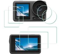 Screen Protector for DJI OSMO Action 3 LCD + Tempered Glass Lens Not Working with a Frame 0.3 mm 9H Hardness Anti-Scratch Anti-Fingerprint Anti-Bubble Pack of 6