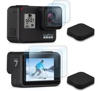 Screen Protector for GoPro Hero 7 Black/Hero 6/Hero 5 (8 Pieces),Ultra Clear Tempered Glass Screen Protector,Tempered Glass Lens Protector and Lens Cover