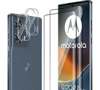 Screen Protector For Motorola Moto Edge 50 Fusion, 2 Pieces 3d Tempered Glass Films + 2 Pieces Rear Camera Protector, 9h Hardness, Full Cover Anti-Bubble/Anti-Scratch, Hd Transparent