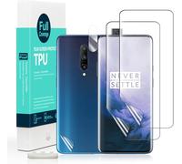 Screen Protector For Oneplus 7t Pro/Oneplus 7 Pro [Pack Of 2], Camera Screen Protector, Carbon Fibre Effect Back Protection, Compatible With Fingerprint Reader