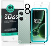 Screen Protector For Oneplus Nord 3 5g (6.74 Inch) With 2 Pieces Tempered Glass, 1 Camera Lens Protector, 1 Carbon Fiber Film [No Bubbles]