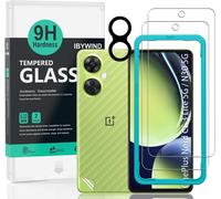 Screen Protector For Oneplus Nord Ce 3 Lite 5g (6.72 Inches) With 2 Pieces Tempered Glass, 1 Camera Lens Protector, 1 Carbon Fiber Film [No Bubbles]